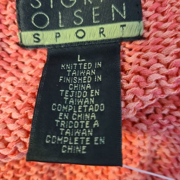 Sigrid Olsen Sport Pink Coral Mix Knitted Sleeveless Tank Womens L NWT - Picture 8 of 12